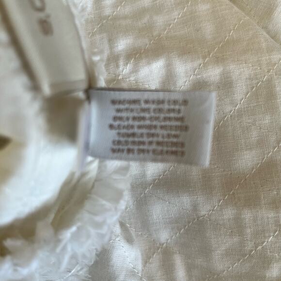 Chico's Jacket Women's 3 16/18 XL White Linen Blend Eyelash Fringe Trim Lined - Picture 11 of 11